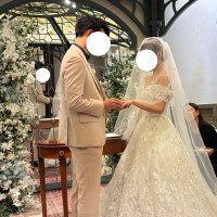 後ろの装花は最近リニューアルして豪華に！