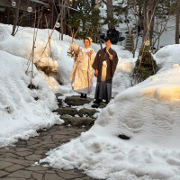 披露宴、日本庭園からの入場