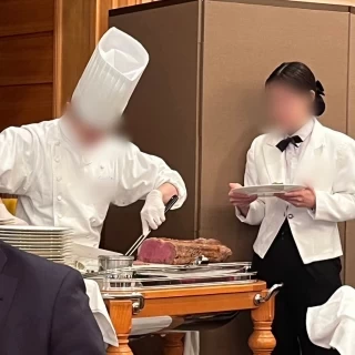 食べ放題のローストビーフ
