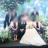 新郎新婦との集合写真