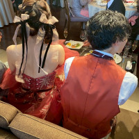 新郎新婦、お色直し後コーディネート