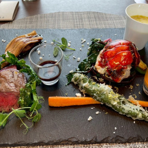 コース料理をワンプレートでいただきました|744583さんのRESTAURANT LUKE with SKY LOUNGE（レストランルーク スカイラウンジ）の写真(2415315)