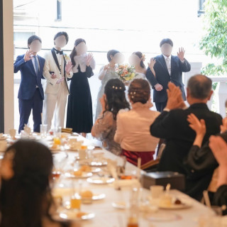 新郎新婦の退場
サプライズで兄弟と一緒に