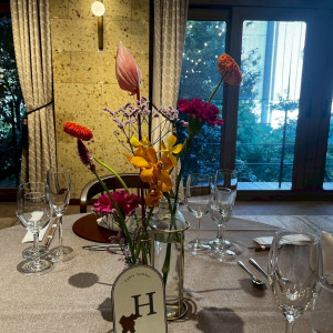 ゲストテーブル装花|744623さんのTHE KAWABUN NAGOYA(ザ・カワブン・ナゴヤ)の写真(2541748)