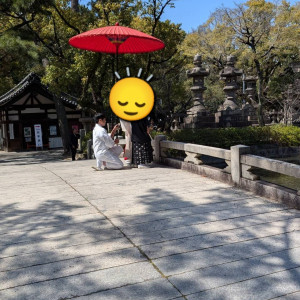 たまえ橋を背景に手前の橋で撮影しています|744685さんの住吉大社の写真(2416390)