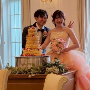 ウェディングケーキならぬウェディングパンケーキ|745221さんのザ・ラシュランコートの写真(2429155)