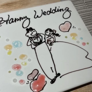 最後サプライズのメッセージを描いていただきました。