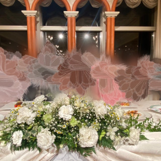 披露宴会場の夜の場合です。夜景が見えます。