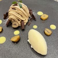試食のモンブランケーキ