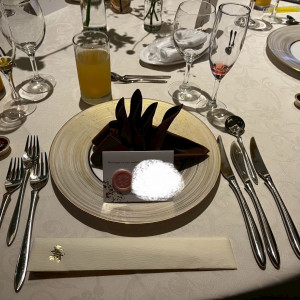 手作り席札とテーブルコーディネート|746031さんのフェニックス・シーガイア・オーシャン・タワーの写真(2558860)