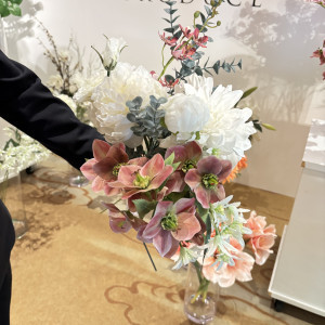 打ち合わせでも造花を使って実際にブーケが組めるそうです|746195さんの八芳園の写真(2434283)