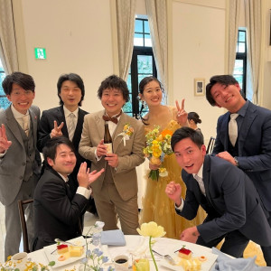 新郎友人との写真|746501さんのAQUA GARDEN TERRACE（アクアガーデンテラス）/テイクアンドギヴ・ニーズウェディングの写真(2427516)