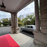 フォトスポットであるクラシックカー