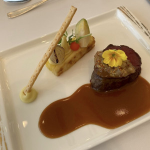 コースの肉料理|746829さんのラソール ガーデン・アリビラ クリスティア教会 チュチュリゾートウエディングの写真(2429502)