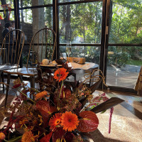 1階の会場だったので、お花の奥に緑も見えました。