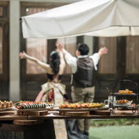 晴れたら庭でデザートブッフェができました。