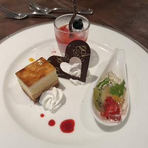 式場見学で出たデザートプレートです！
見た目も味もgood|747168さんのアネーリ軽井沢の写真(2437487)