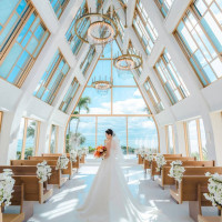 チャペルで開始前に新婦のみの撮影