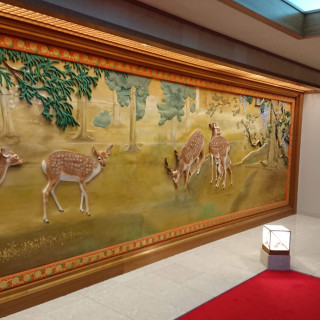 挙式会場 大巳殿前の部屋で紅差しの儀を行います
