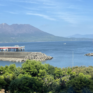 披露宴会場から見た桜島