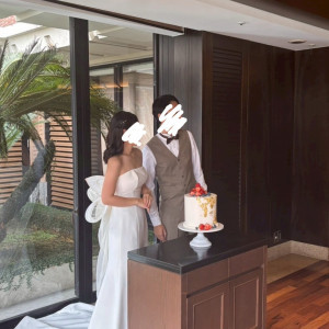 ケーキカット|747970さんのザ・リッツ・カールトン沖縄の写真(2529390)