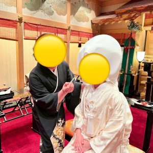 式中の写真は撮影できないため、式前に紅さしの写真|748044さんのホテル ザ・マンハッタンの写真(2436309)
