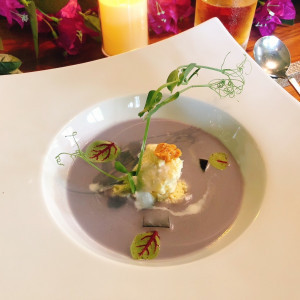 コース料理　スープ|748214さんのフサキビーチリゾート ホテル＆ヴィラズ（クチュールナオコ ウエディング）の写真(2436988)