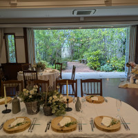 披露宴会場からは豊かな緑が見えます