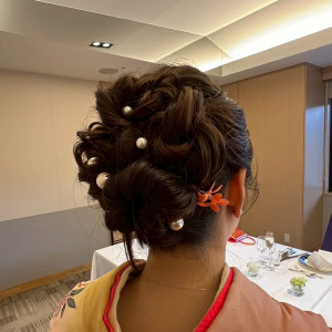 ヘアセットをしてもらった（ゲスト）|748665さんの星野リゾート トマム 水の教会の写真(2439986)