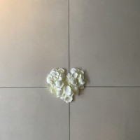 フラワーシャワーの花びらでスタッフの方が作ってくれました。