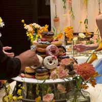 ウェディングケーキではなくドーナツへ変更していただきました