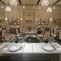 披露宴会場。新郎新婦からの景色。