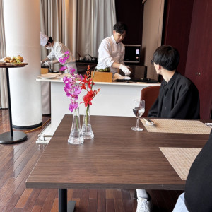 式当日もシェフが演出してくれます。|749136さんのTHE CLASSICA BAY RESORT （ザ クラシカ ベイリゾート）の写真(2443654)