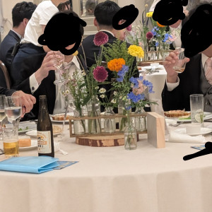 テーブルの装花です。|749471さんのベイサイドパーク迎賓館（千葉みなと）/テイクアンドギヴ・ニーズウェディングの写真(2451017)