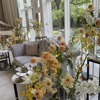 ソファ装花