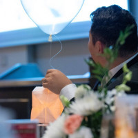 ランタンには風船がついています