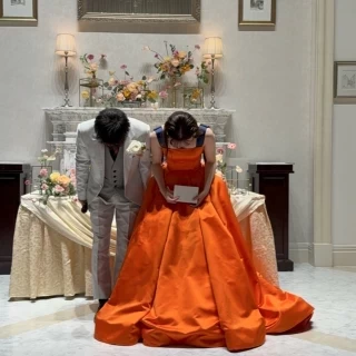 高さがあり広々としている披露宴会場です。