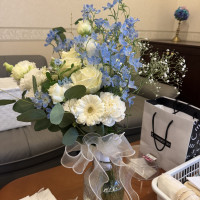当日は生花にしました。後で押花にする予定。高かった。