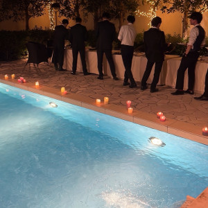 ガーデンにキャンドルを置く演出が綺麗でした|749968さんのアーセンティア迎賓館(静岡)/テイクアンドギヴ・ニーズウェディングの写真(2572377)