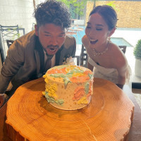 ゲストにペイントしてもらうペイントケーキ！楽しかったです！