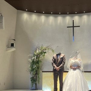 挙式会場での写真です|750069さんのHILLSIDE VILLA Ciel et Vert(ヒルサイドヴィラ シエル ヴェルト)の写真(2589701)