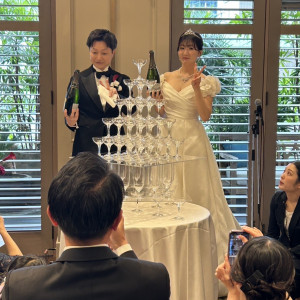 ケーキ入刀の代わりに
シャンパンタワー|750075さんのオリエンタルホテル 神戸・旧居留地の写真(2449677)