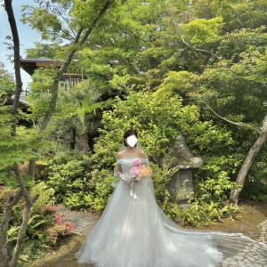 鎖骨のでるAラインのドレスを選択しました。|750938さんのTHE SODOH HIGASHIYAMA KYOTO（ザ ソウドウ 東山 京都）の写真(2461372)