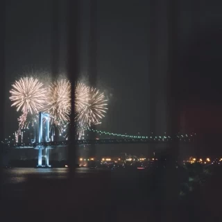 会場から見えた花火