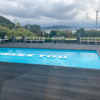 ガーデンにあるプールに文字を浮かべる事が出来る