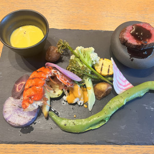 三浦半島のお野菜です。お肉の焼き加減レアです。|751277さんのLos Angeles balcony(ロサンジェルスバルコニー)の写真(2455901)