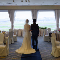 披露宴会場、カーテンオープン