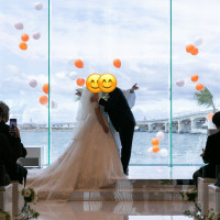 後ろでバルーンを飛ばしてます