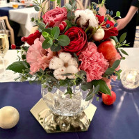・実際のゲスト卓の装花
・クリスマスらしい装花を依頼