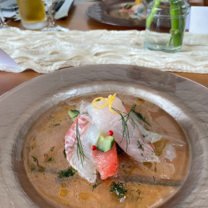 BBQまえのカルパッチョ！|752072さんのAT TERRACE ninomiyaの写真(2460666)